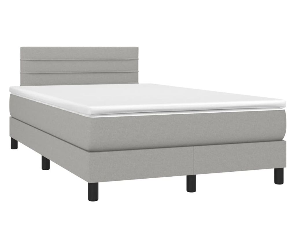 Okvir za krevet s madracem i LED rasvjetom, svijetlosiva, 120x200 cm, tekstil - 3