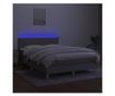 Okvir za krevet s madracem i LED rasvjetom, svijetlosiva, 140x190 cm, tekstil thumbnail 4