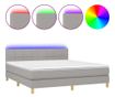 Okvir za krevet s madracem i LED rasvjetom, svijetlosiva, 180x200 cm, tekstil thumbnail 2