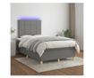 Boxspring krevet, madrac i LED rasvjeta, tamnosiva, 120x200 cm, tkanina thumbnail 1