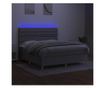 Okvir za krevet s madracem i LED rasvjetom, svijetlosiva, 180x200 cm, tekstil thumbnail 4