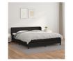 Boxspring krevet s madracem, crni, 160x200 cm, umjetna koža thumbnail 1
