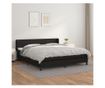 Boxspring krevet s madracem, crni, 160x200 cm, umjetna koža thumbnail 1