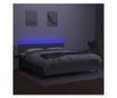 Okvir za krevet s madracem i LED rasvjetom, svijetlosiva, 180x200 cm, tekstil thumbnail 4