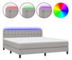 Okvir za krevet s madracem i LED rasvjetom, svijetlosiva, 180x200 cm, tekstil thumbnail 2