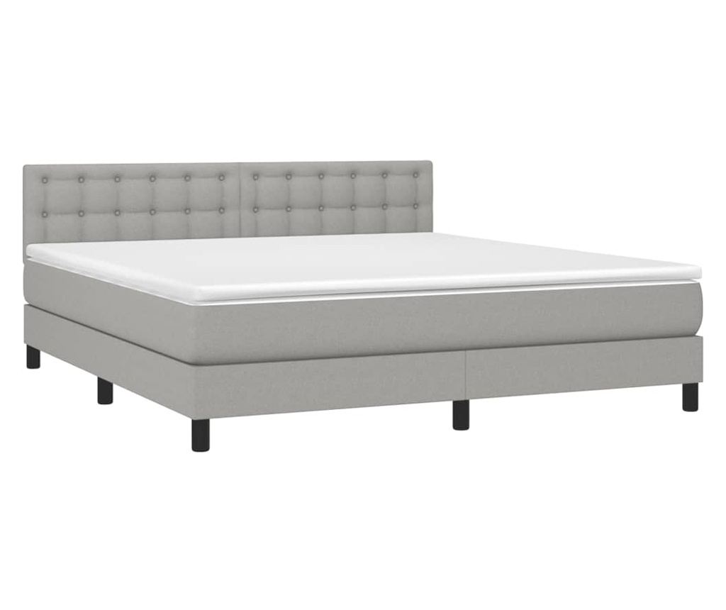 Okvir za krevet s madracem i LED rasvjetom, svijetlosiva, 180x200 cm, tekstil - 3