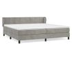 Boxspring krevet s madracem, svijetlo siva, 200x200 cm, baršun thumbnail 2