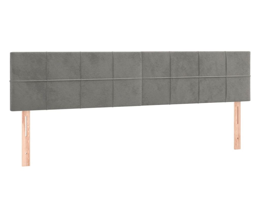Boxspring krevet s madracem, svijetlo siva, 200x200 cm, baršun - 6