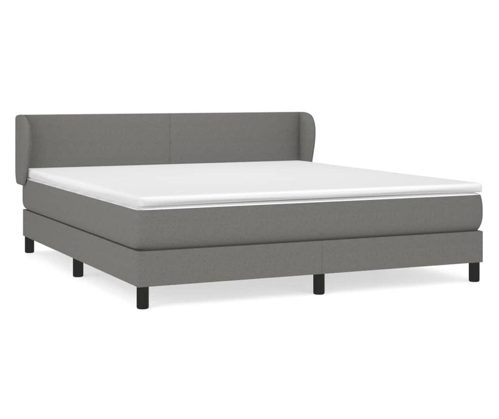 Boxspring krevet Pat, tamnosiva, 180x200 cm, tekstil - 2