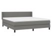 Boxspring krevet s madracem, tamnosiva, 180x200 cm, tekstil thumbnail 3