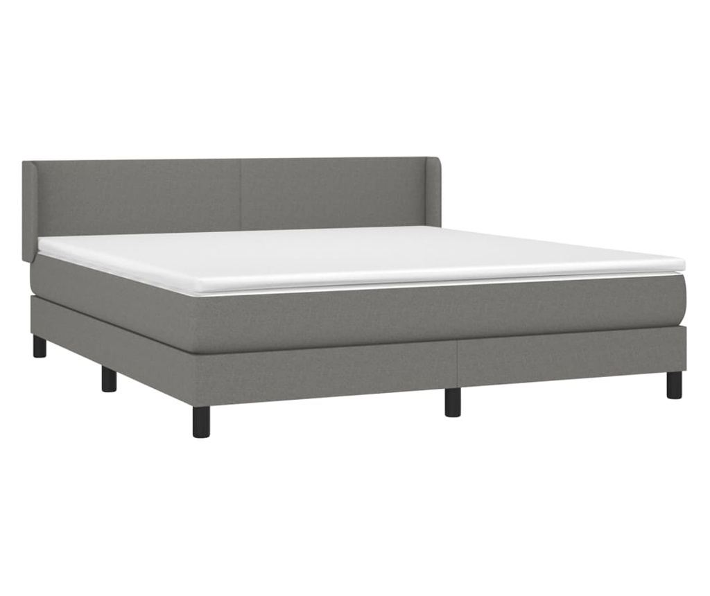Boxspring krevet s madracem, tamnosiva, 180x200 cm, tekstil - 3