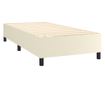 Боксспринг легло с матрак, кремаво, 100x200 см, изкуствена кожа