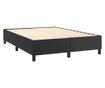 Боксспринг легло с матрак, черна, 140x200 см, изкуствена кожа