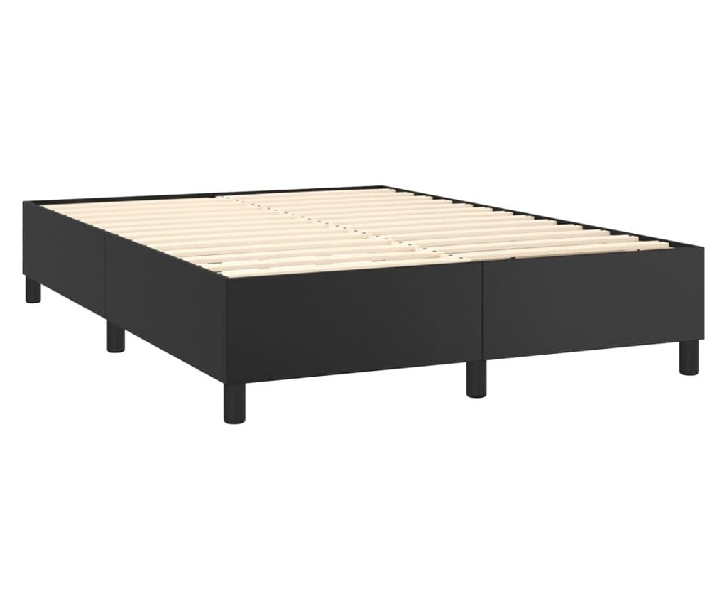 Pat box spring cu saltea, negru, 140x200 cm, piele ecologică - 4