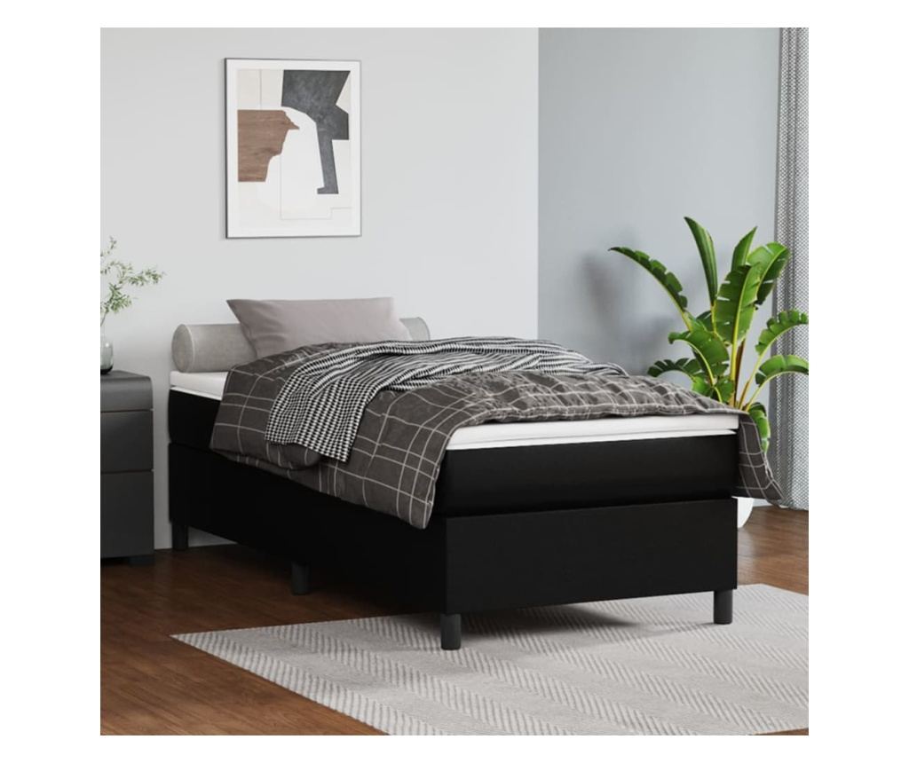 Rám postele s boxspringem černý 80 x 200 cm umělá kůže - 2