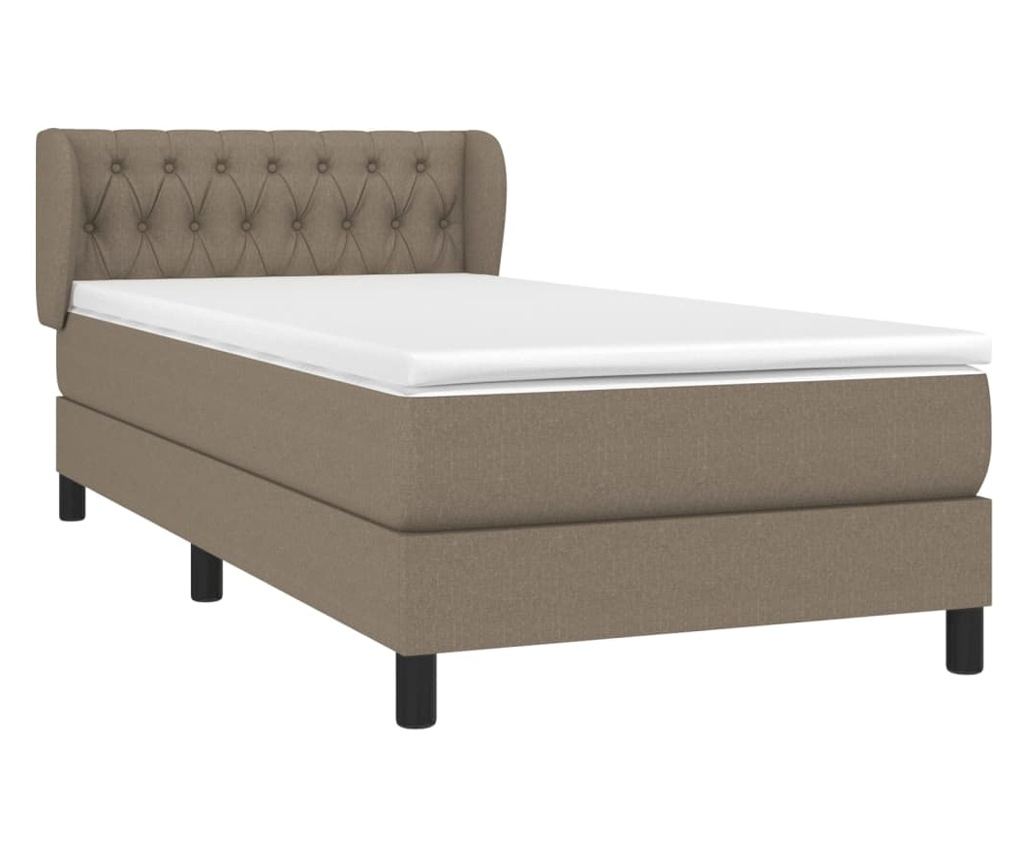 Boxspring krevet s madracem, sivo-smeđi, 90x200 cm, tekstil - 3
