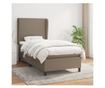 Boxspring krevet s madracem, tamnosmeđa, 90x200 cm, tekstil thumbnail 1