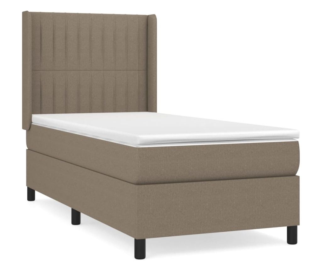 Боксспринг легло с матрак, таупе сиво, 100x200 см, текстил - 2