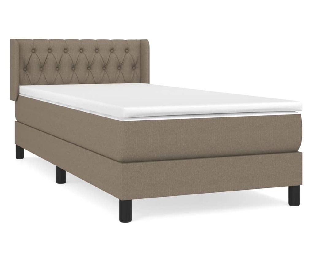 Boxspring krevet s madracem, smeđe-siva, 90x200 cm, tekstil - 2