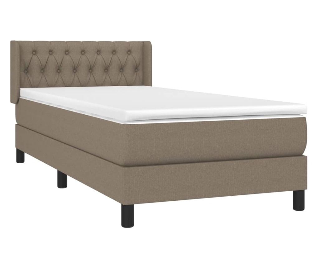 Boxspring krevet s madracem, smeđe-siva, 90x200 cm, tekstil - 3