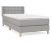 Boxspring krevet s madracem, Svijetlo siva, 90x190 cm, Tekstil thumbnail 2
