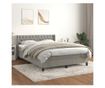 Boxspring krevet s madracem, Svjetlosiva, 140x190 cm, Baršun thumbnail 1
