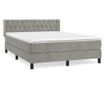 Boxspring krevet s madracem, Svjetlosiva, 140x190 cm, Baršun thumbnail 2