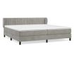 Boxspring krevet s madracem, svijetlo siva, 200x200 cm, baršun thumbnail 2