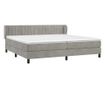 Boxspring krevet s madracem, svijetlo siva, 200x200 cm, baršun thumbnail 3