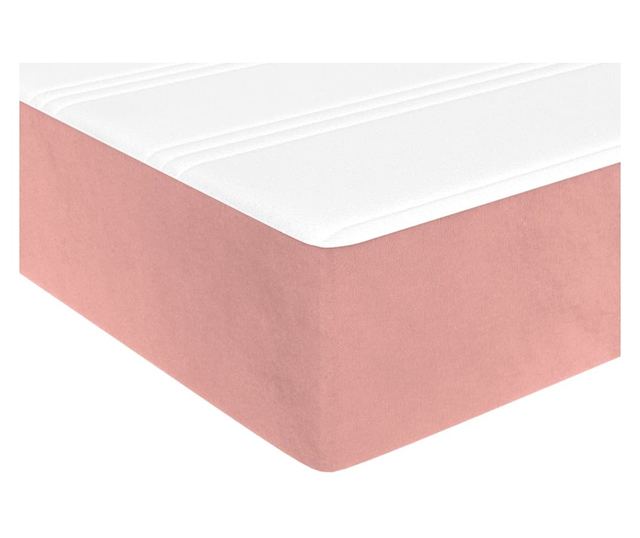 Джобен пружинен матрак, розов, 80x200x20 см, кадифе