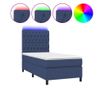Легло с пружини, матрак и LED, синьо, 120x200 см, текстил thumbnail 2