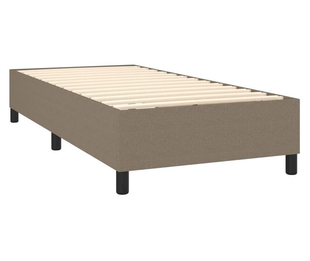 Box spring gy szrke taupe szn matraccal, 90x200 cm, textil