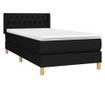 Boxspring krevet s madracem, crni, 90x190 cm, tekstil thumbnail 3