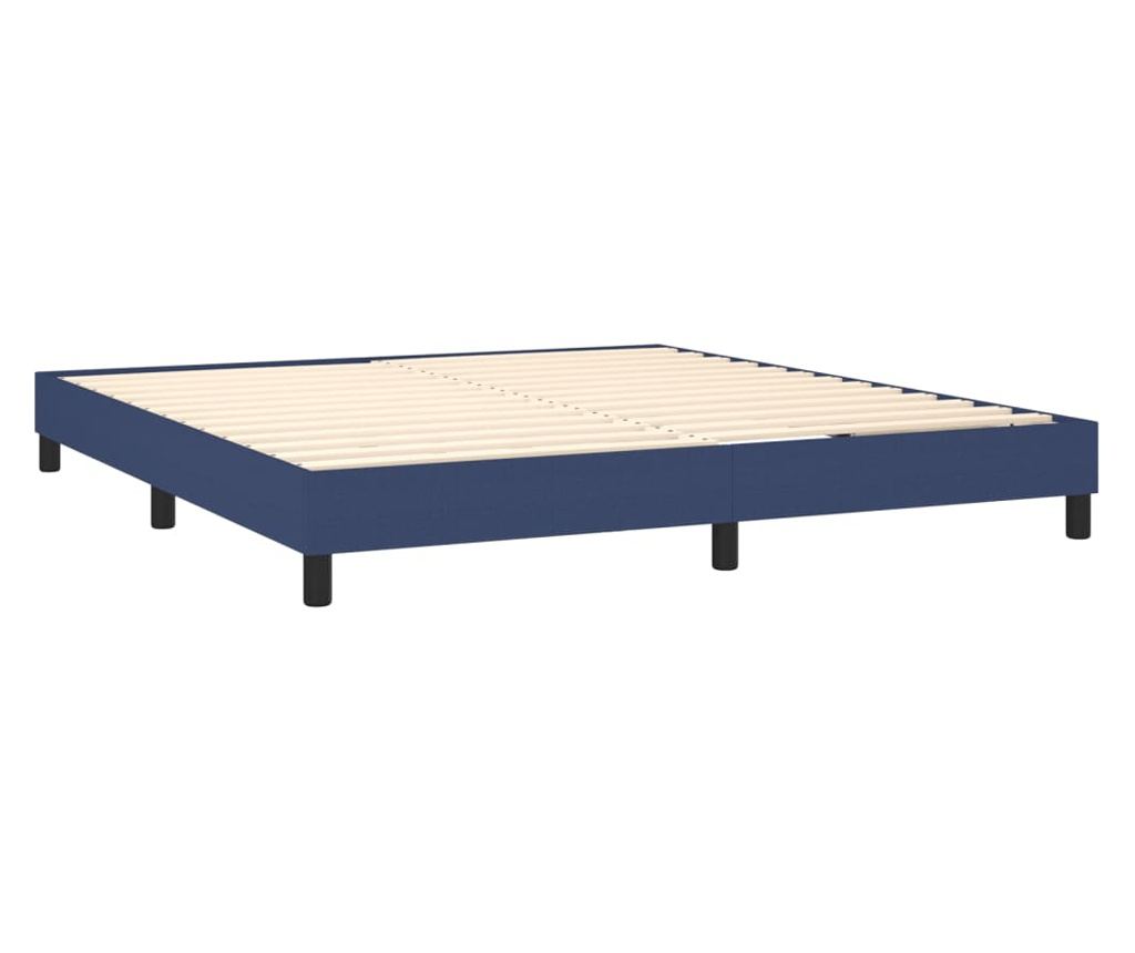 Continental bed with mattress, blue, 160x200cm, textile material - 4
