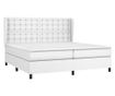 Boxspring krevet s madracem, Bijela, 200x200 cm, Umjetna koža thumbnail 3
