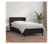 Boxspring krevet s madracem, crni, 90x200 cm, umjetna koža thumbnail 1