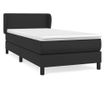 Boxspring krevet s madracem, crni, 90x200 cm, umjetna koža thumbnail 2