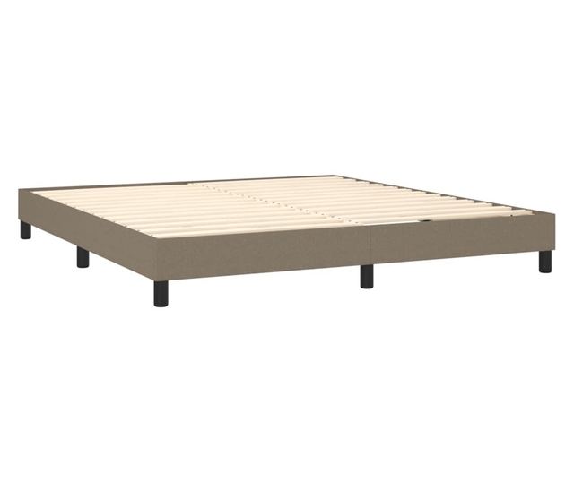 Континентално легло с матрак, таупе сиво, 180x200 см, текстил