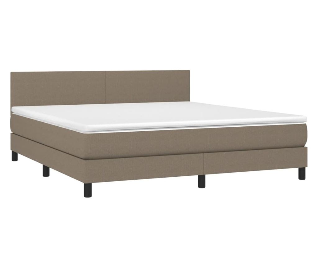 Рамка за легло с матрак и LED, сиво-бежов, 160x200 см, текстил - 3