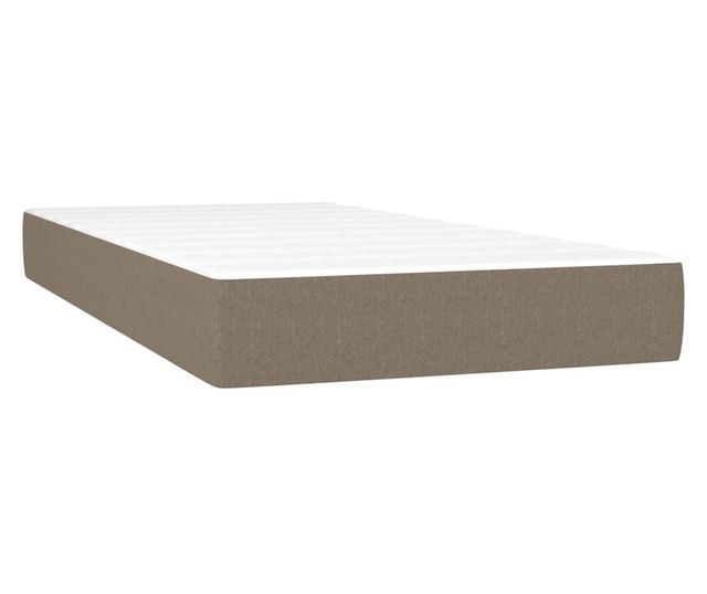 Box spring gy szrke taupe szn matraccal, 90x200 cm, textil