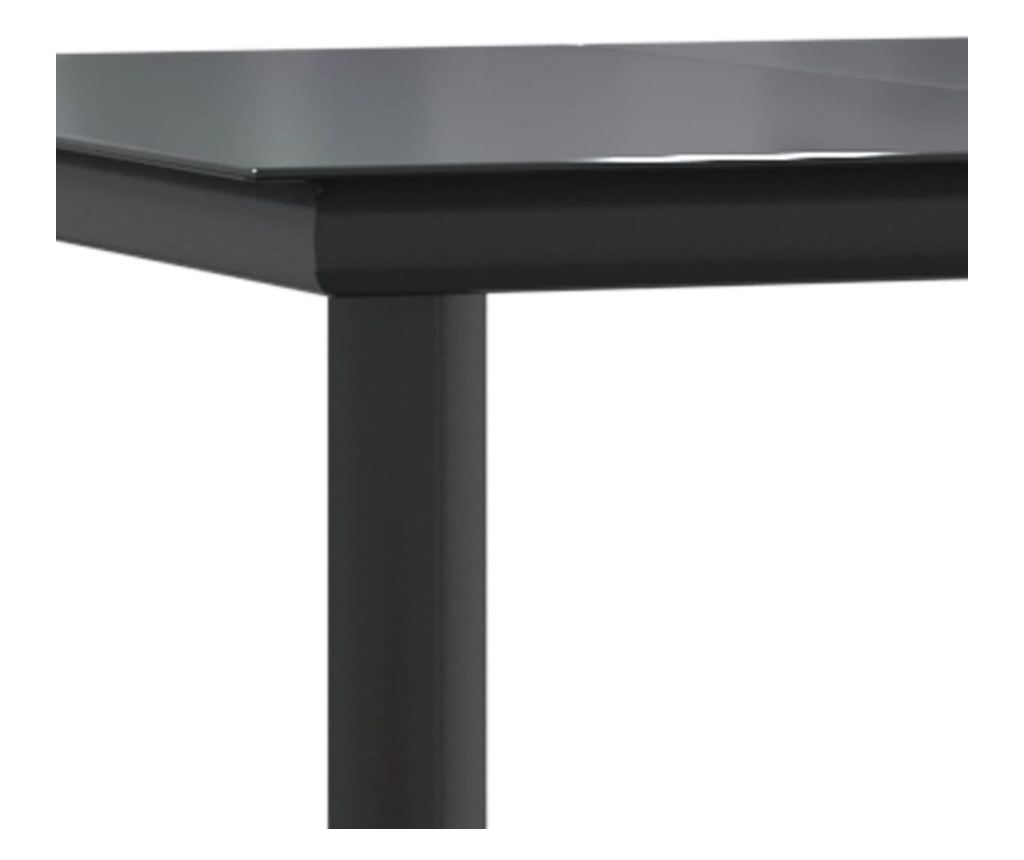 Градински комплект мебели, 5 части, Черен, Поли ратан - 9