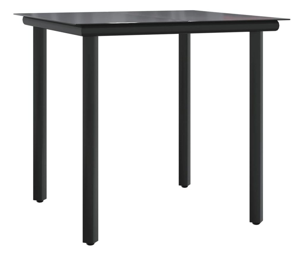 Set mobilier de grădină, 3 piese, negru, textilenă și oțel - 6