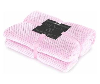 Patura in relief jacquard cu motiv modern, Henry - Decoking, 240 g/m2, 220x240 cm, roz pudra