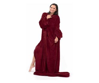 Patura cocolino cu motiv clasic, Lazy, 240 g/m2, 150x180 cm, bordo