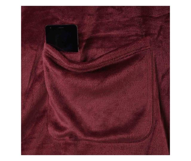 Patura cocolino cu motiv clasic, Lazy, 240 g/m2, 150x180 cm, bordo