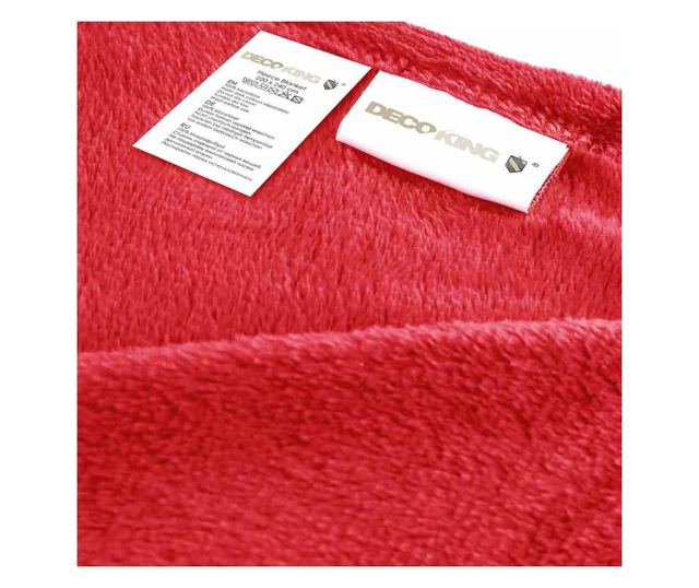 Patura cocolino cu motiv clasic, Micutu, 240 g/m2, 150x200 cm, rosu