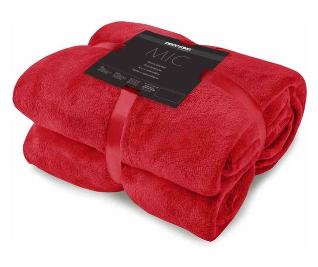 Patura cocolino cu motiv clasic, Micutu, 240 g/m2, 150x200 cm, rosu