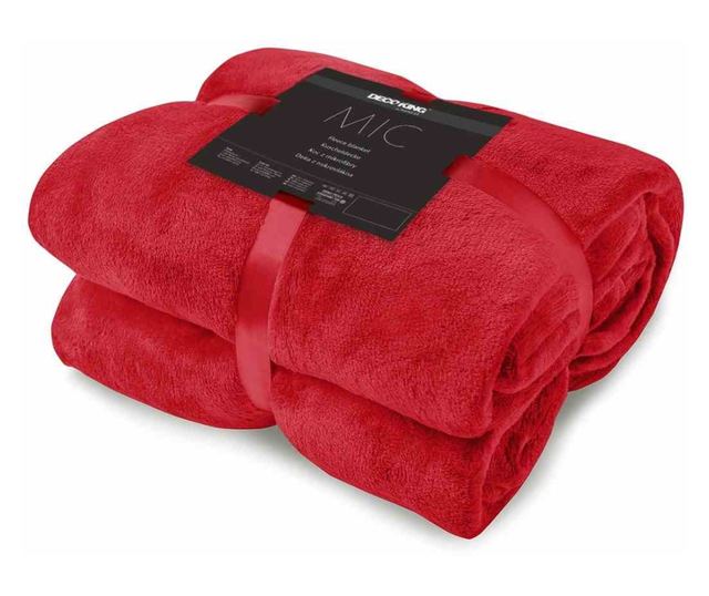 Patura cocolino cu motiv clasic, Micutu, 240 g/m2, 220x240 cm, rosu