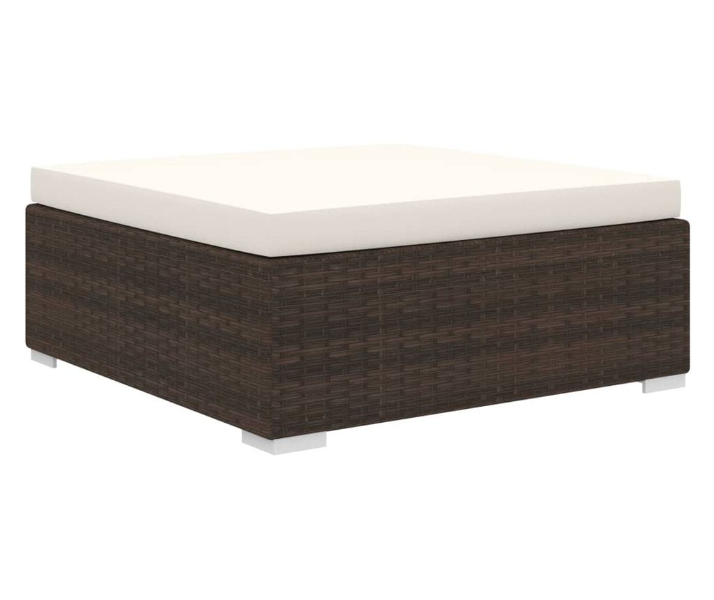 Set mobilier de grădină cu perne, 10 piese, maro, poliratan - 5