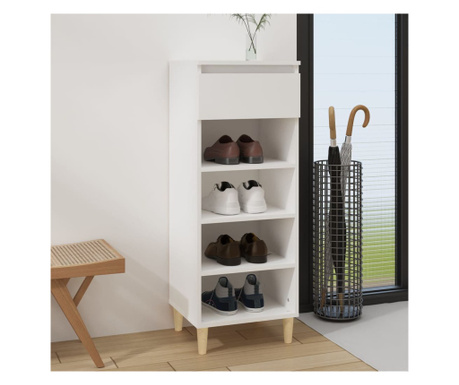 Pantofar, alb, 40x36x105 cm, lemn compozit